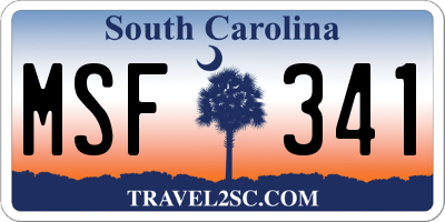 SC license plate MSF341