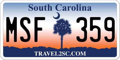 SC license plate MSF359