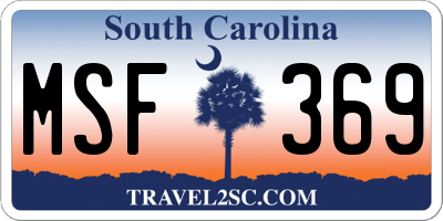 SC license plate MSF369