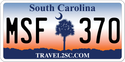 SC license plate MSF370