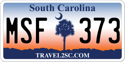 SC license plate MSF373