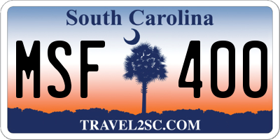 SC license plate MSF400