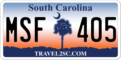 SC license plate MSF405