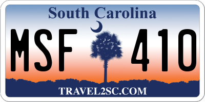 SC license plate MSF410