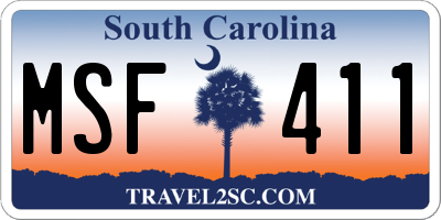 SC license plate MSF411