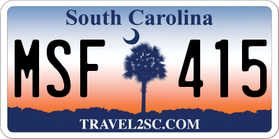 SC license plate MSF415