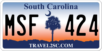 SC license plate MSF424