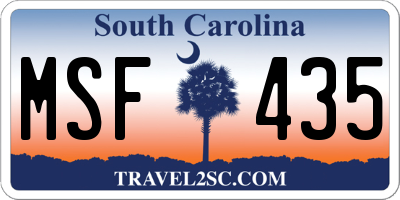 SC license plate MSF435