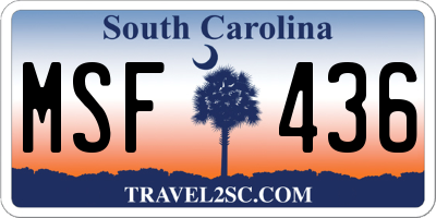 SC license plate MSF436