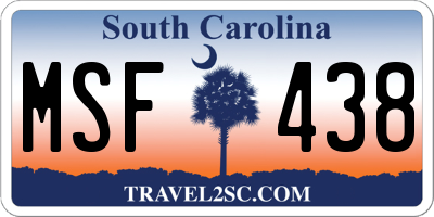SC license plate MSF438