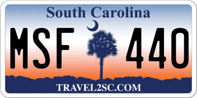 SC license plate MSF440