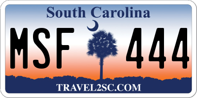 SC license plate MSF444