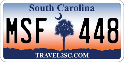SC license plate MSF448