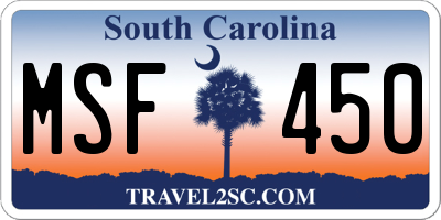 SC license plate MSF450