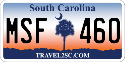 SC license plate MSF460