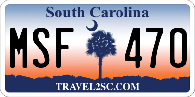 SC license plate MSF470