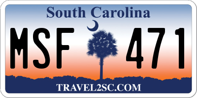 SC license plate MSF471