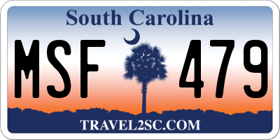 SC license plate MSF479