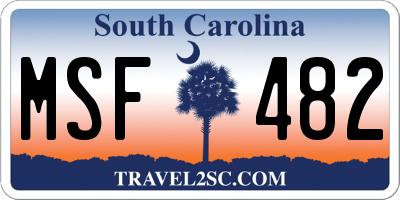 SC license plate MSF482