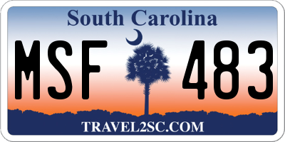 SC license plate MSF483