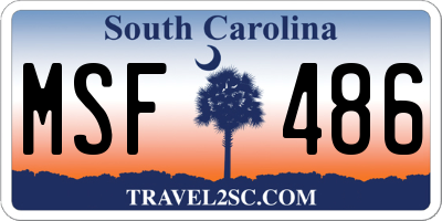 SC license plate MSF486