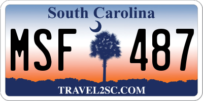 SC license plate MSF487