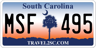 SC license plate MSF495