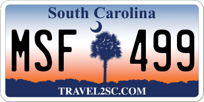 SC license plate MSF499