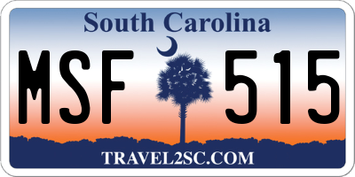 SC license plate MSF515