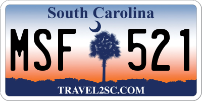 SC license plate MSF521
