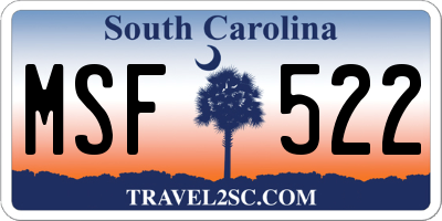 SC license plate MSF522