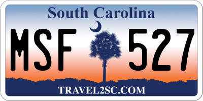 SC license plate MSF527