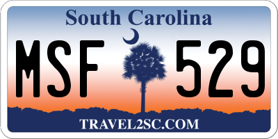 SC license plate MSF529