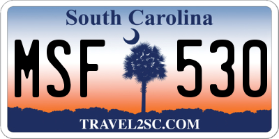 SC license plate MSF530