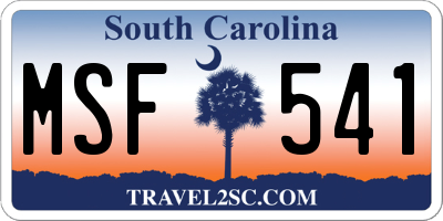 SC license plate MSF541