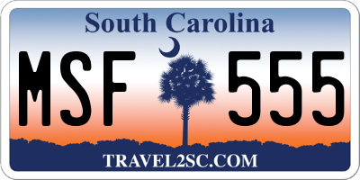 SC license plate MSF555