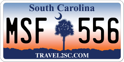 SC license plate MSF556