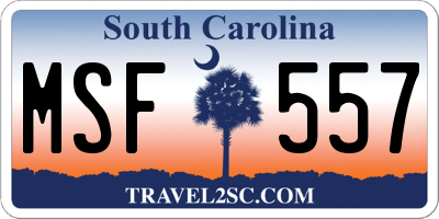 SC license plate MSF557