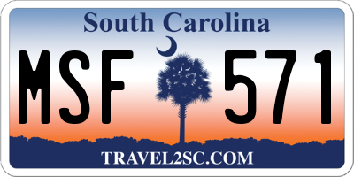 SC license plate MSF571
