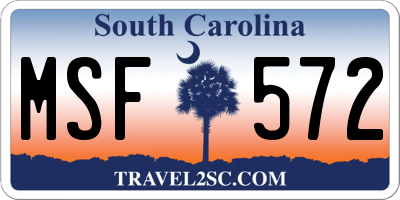 SC license plate MSF572