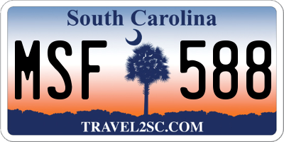 SC license plate MSF588