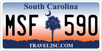 SC license plate MSF590
