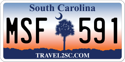 SC license plate MSF591
