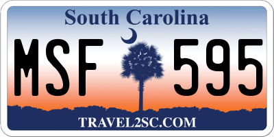 SC license plate MSF595