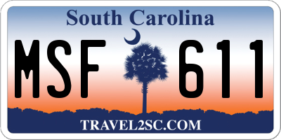 SC license plate MSF611