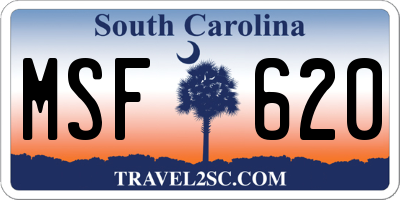 SC license plate MSF620