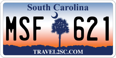 SC license plate MSF621