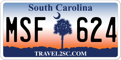 SC license plate MSF624