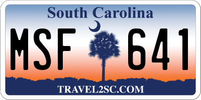 SC license plate MSF641