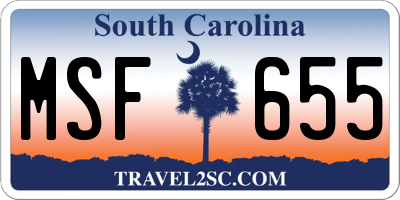 SC license plate MSF655